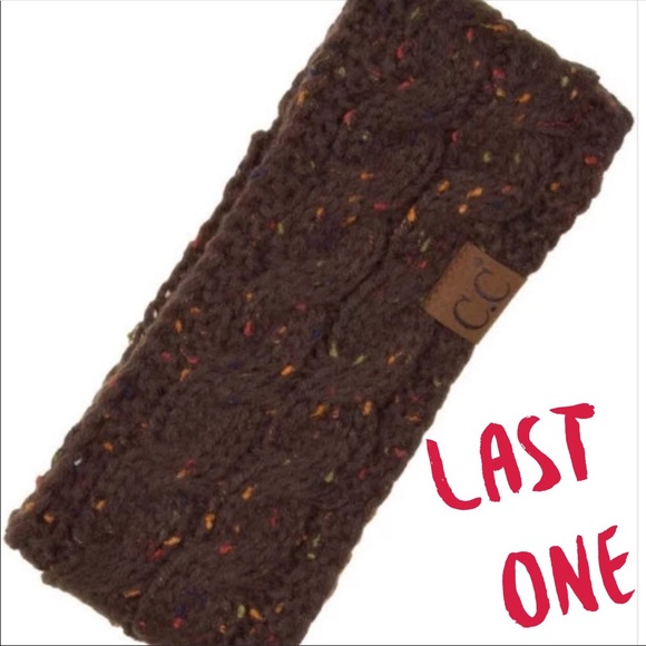 C.C Accessories - C.C Cocoa Brown chunky knit Sherpa lined headband